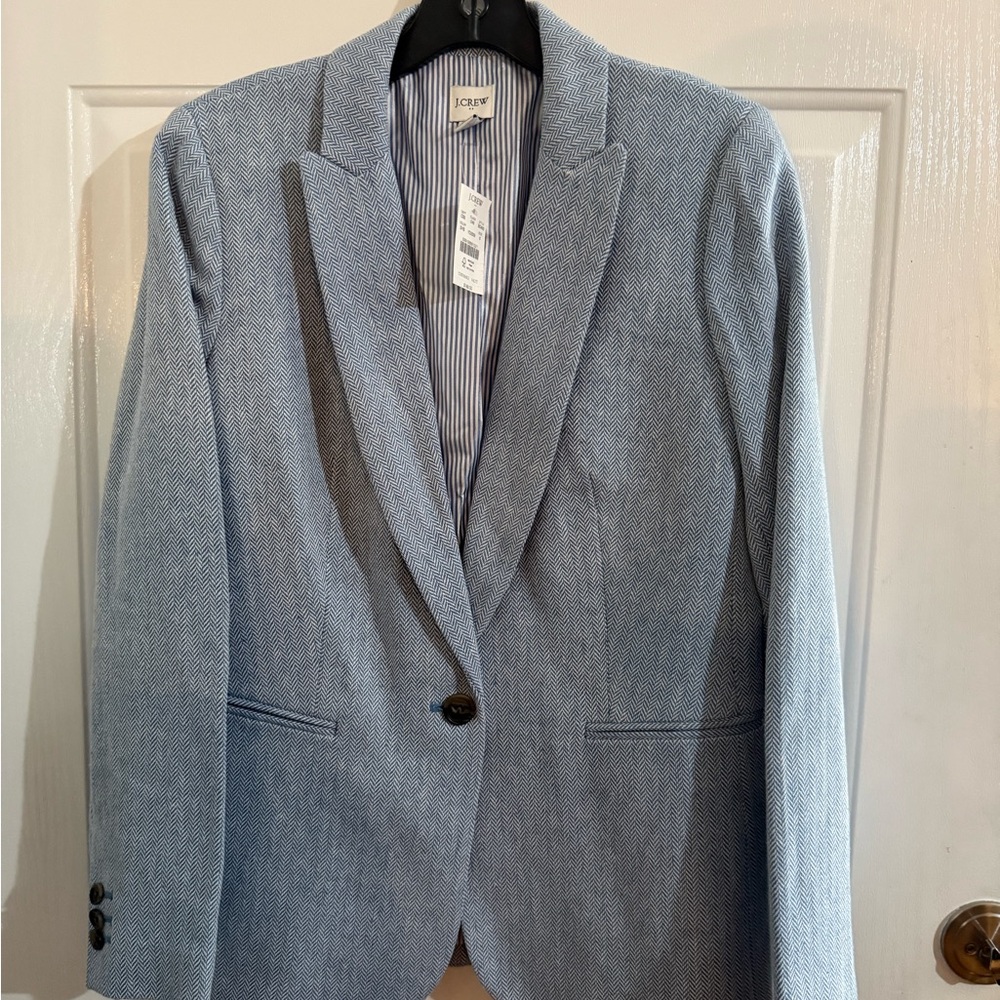 J. Crew Sky Blue Textured Blazer